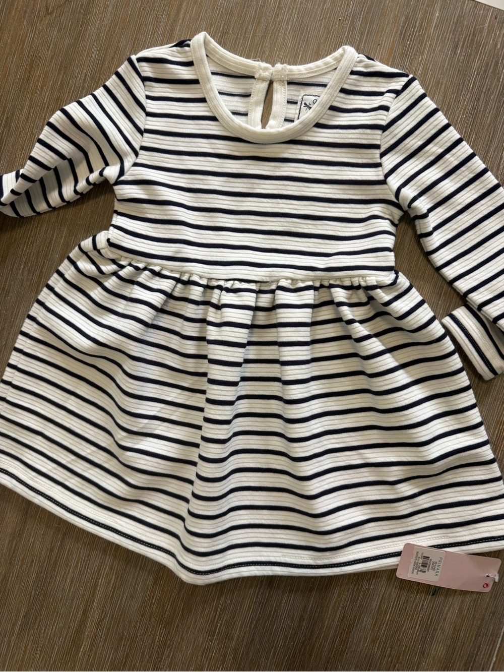 Girls' Striped Long-Sleeve Dress